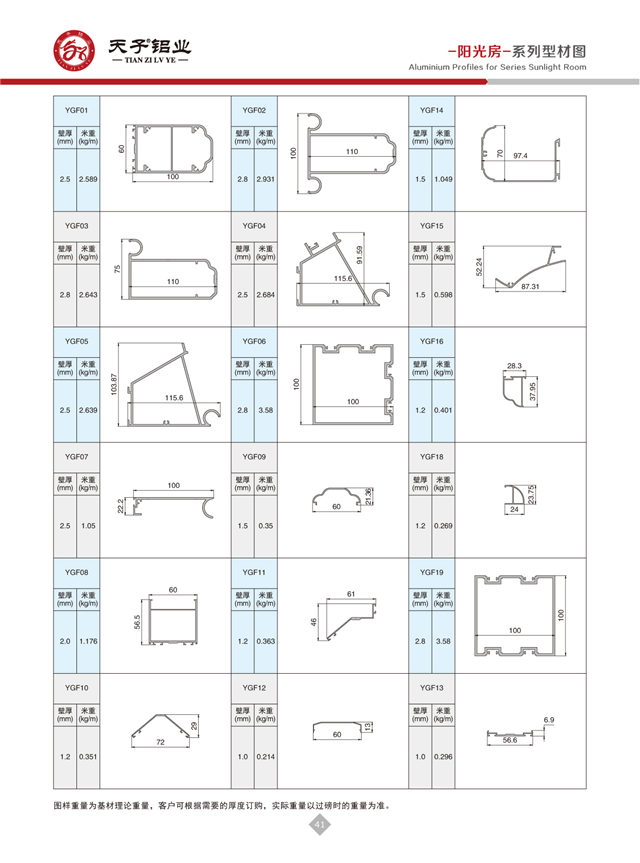 -阳光房-系列型材图
